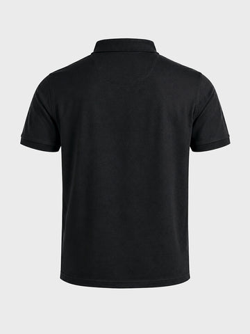 Men's Black Regular Fit Solid Casual Polo T-Shirts
