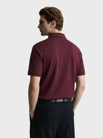 Men's Maroon Regular Fit Solid Casual T-Shirts