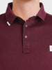 Men's Maroon Regular Fit Solid Casual T-Shirts