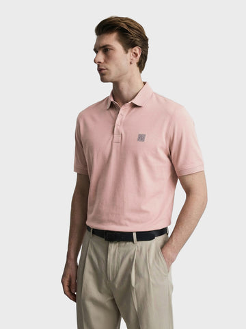 Men's Pink Regular Fit Printed Casual T-Shirt