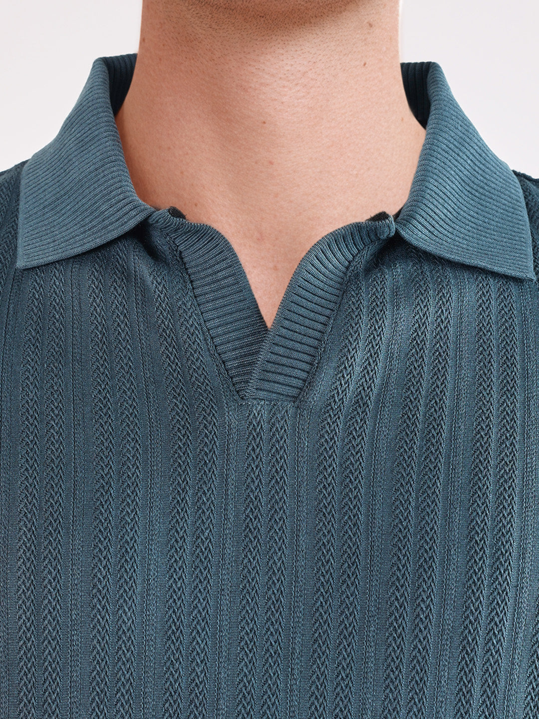Men's Blue Regular Fit Solid Casual Polo T-Shirts