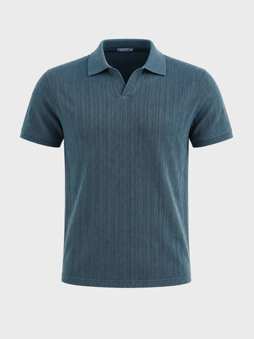 Men's Blue Regular Fit Solid Casual Polo T-Shirts