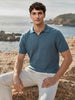 Men's Blue Regular Fit Solid Casual Polo T-Shirts