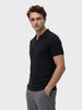Men's Black Regular Fit Solid Casual Polo T-Shirts