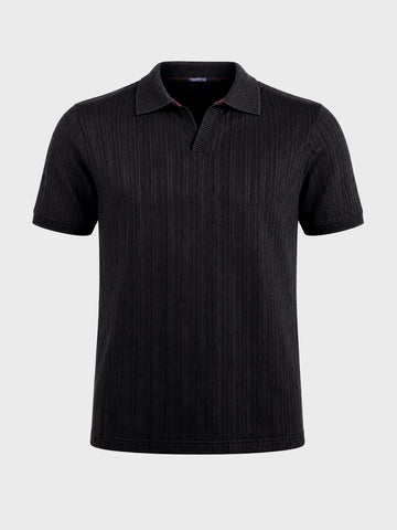 Men's Black Regular Fit Solid Casual Polo T-Shirts