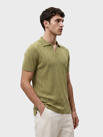 Men's Green Regular Fit Solid Casual Polo T-Shirts