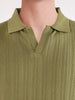 Men's Green Regular Fit Solid Casual Polo T-Shirts