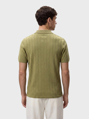 Men's Green Regular Fit Solid Casual Polo T-Shirts