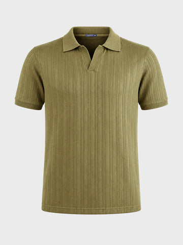 Men's Green Regular Fit Solid Casual Polo T-Shirts