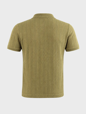 Men's Green Regular Fit Solid Casual Polo T-Shirts