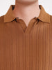 Men's Brown Regular Fit Solid Casual Polo T-Shirts