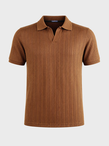 Men's Brown Regular Fit Solid Casual Polo T-Shirts