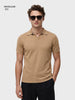 Men's Beige Regular Fit Solid Casual Polo T-Shirts