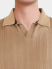 Men's Beige Regular Fit Solid Casual Polo T-Shirts