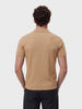 Men's Beige Regular Fit Solid Casual Polo T-Shirts