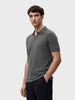 Men's Grey Regular Fit Solid Casual Polo T-Shirts