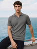 Men's Grey Regular Fit Solid Casual Polo T-Shirts