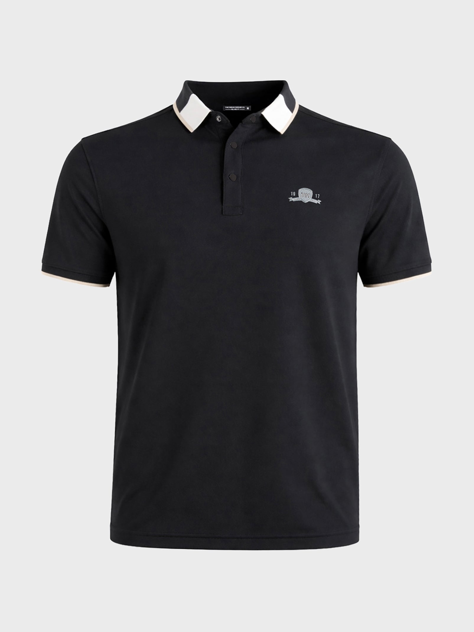 Men's Black Regular Fit Embroidered Casual T-Shirts