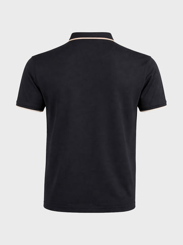 Men's Black Regular Fit Embroidered Casual T-Shirts