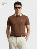 Men's Brown Regular Fit Embroidered Casual T-Shirts