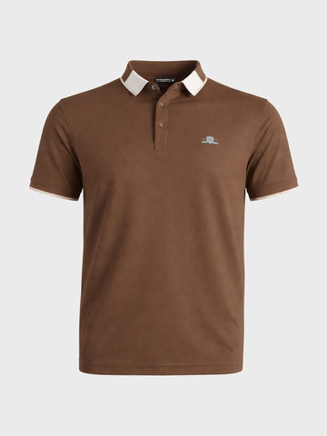 Men's Brown Regular Fit Embroidered Casual T-Shirts