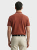 Men's Rust Regular Fit Embroidered Casual T-Shirts
