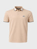 Men's Beige Regular Fit Embroidered Casual T-Shirts