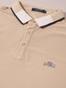 Men's Beige Regular Fit Embroidered Casual T-Shirts