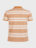 Men's Rust Regular Fit Striped Casual Flat Knit Polo T-Shirts
