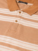 Men's Rust Regular Fit Striped Casual Flat Knit Polo T-Shirts