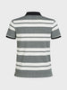 Men's Black Regular Fit Striped Casual Flat Knit Polo T-Shirts
