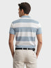 Men's Blue Regular Fit Striped Casual Polo T-Shirts
