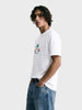 Men's White Relaxed Fit Embroidered Casual T-Shirt