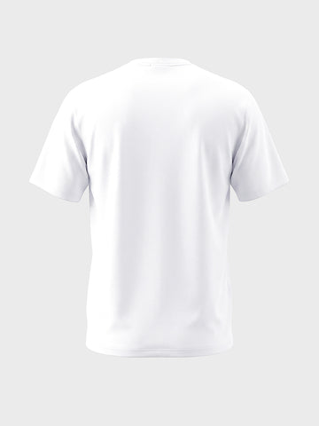 Men's White Relaxed Fit Embroidered Casual T-Shirt