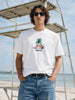 Men's White Relaxed Fit Embroidered Casual T-Shirt