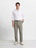 Men's Olive Regular Fit Solid Casual Trousers