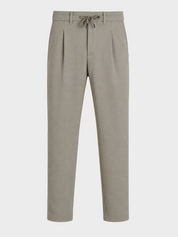 Men's Olive Regular Fit Solid Casual Trousers
