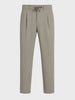 Men's Olive Regular Fit Solid Casual Trousers