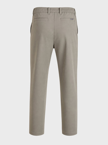 Men's Olive Regular Fit Solid Casual Trousers