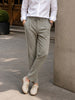 Men's Olive Regular Fit Solid Casual Trousers