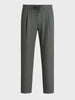 Men's Olive Regular Fit Solid Casual Trousers