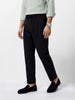 Men's Black Regular Fit Solid Casual Trousers