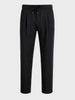 Men's Black Regular Fit Solid Casual Trousers