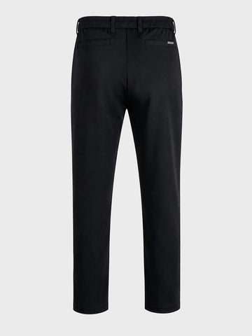 Men's Black Regular Fit Solid Casual Trousers