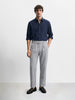 Men's Grey Relaxed Straight Fit Solid Casual Trousers