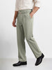 Men's Olive Relaxed Staright Fit Solid Casual Trousers