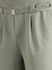 Men's Olive Relaxed Staright Fit Solid Casual Trousers