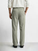 Men's Olive Relaxed Staright Fit Solid Casual Trousers