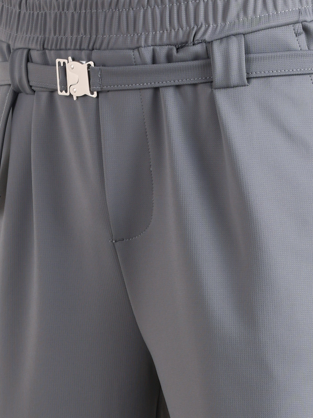 Men's Grey Relaxed Staright Fit Solid Casual Trousers