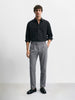 Men's Grey Relaxed Staright Fit Solid Casual Trousers